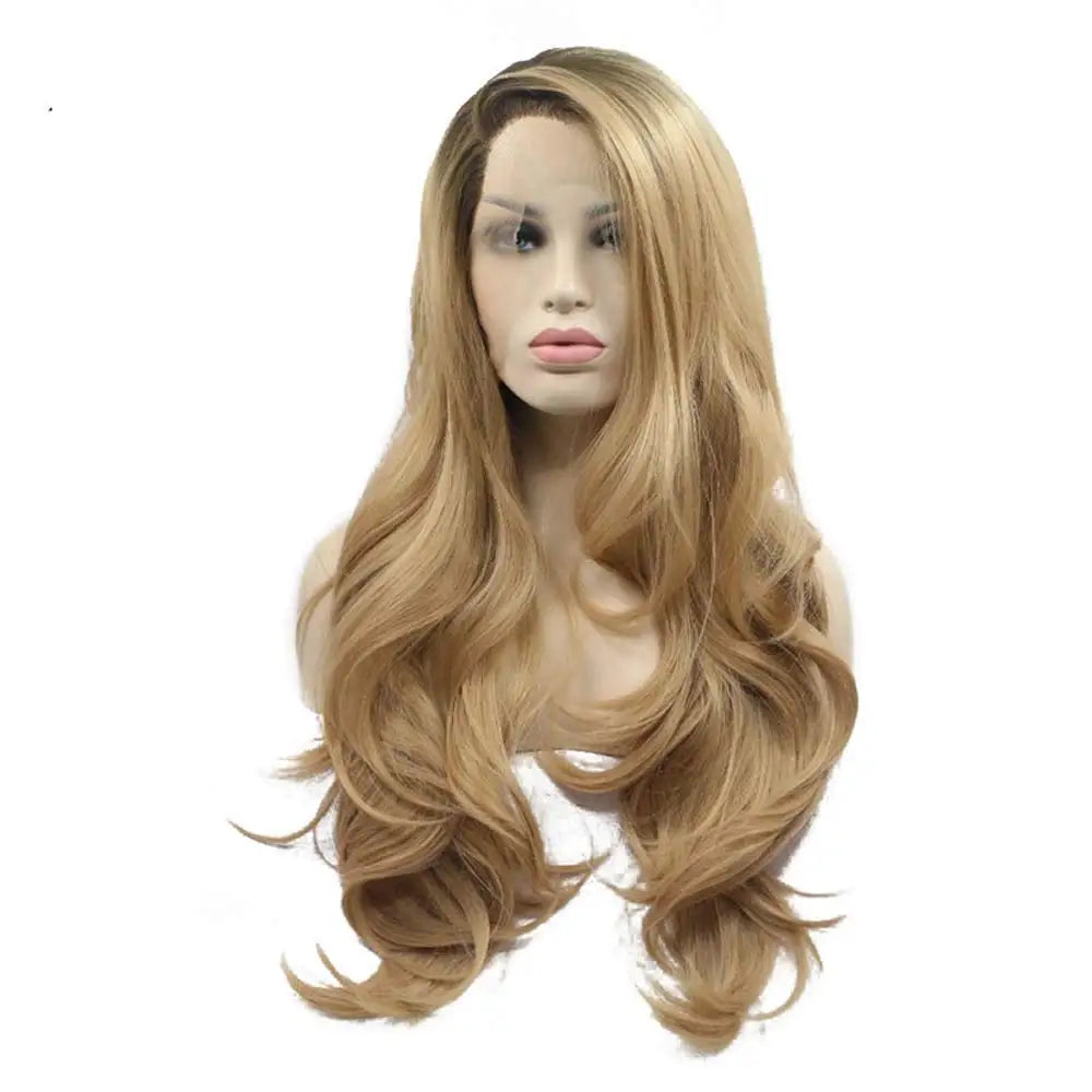 Mbre Blonde Lace Front Wigs Long Body Wavy Mixed Platinum Blonde Synthetic Lace Front Wig Heat Resistant Fiber Hair Wigs