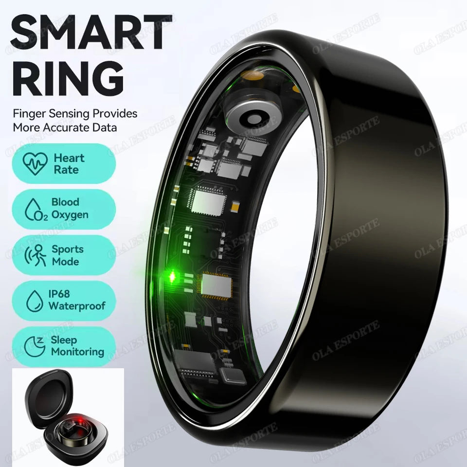 2026 New Smart Ring GPS Motion Modes Remote Control Camera Heart Rate Blood Oxygen/Pressure Outdoor Sports Waterproof Smartring