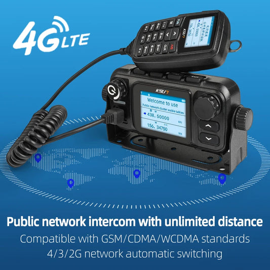 Vehicle Radio Walkie Talkie KSUN CT510 25W GPS VHF UHF Dual Band 4G POC Network Car Radio for Outdoor Self-driving