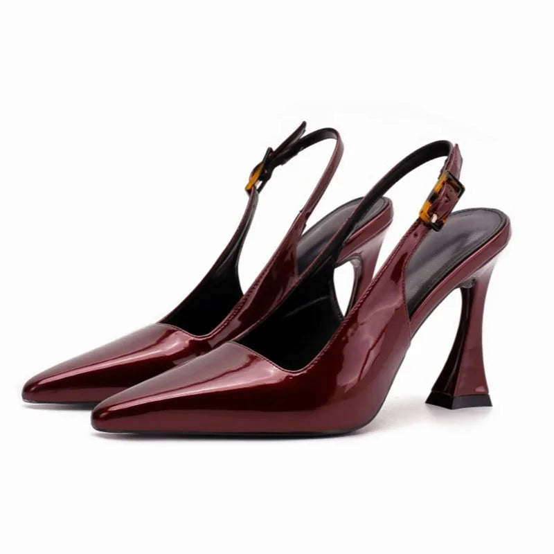 Luxury Designer Summer Women Sandals Fashion Pointed Toe Singbacks Shoes Ladies Elegant High Heel Stripper Sandalias