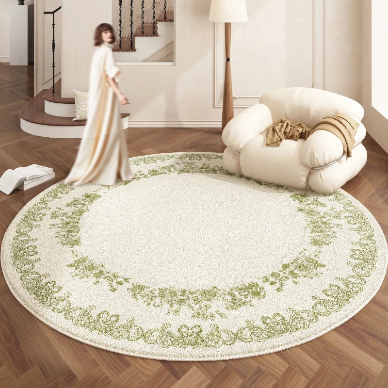 European Style Rugs for Bedroom Home Fluffy Soft Floor Mat Thicken Plush Living Room Decoration Round Carpet Washable Lounge Rug
