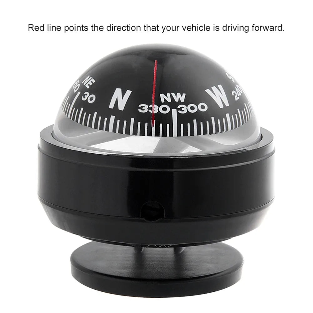 Clear Mark Black Car Compass Portable Practical Dashboard Compass Plastic Vehicle Navigation Ball Vehicle Navigation