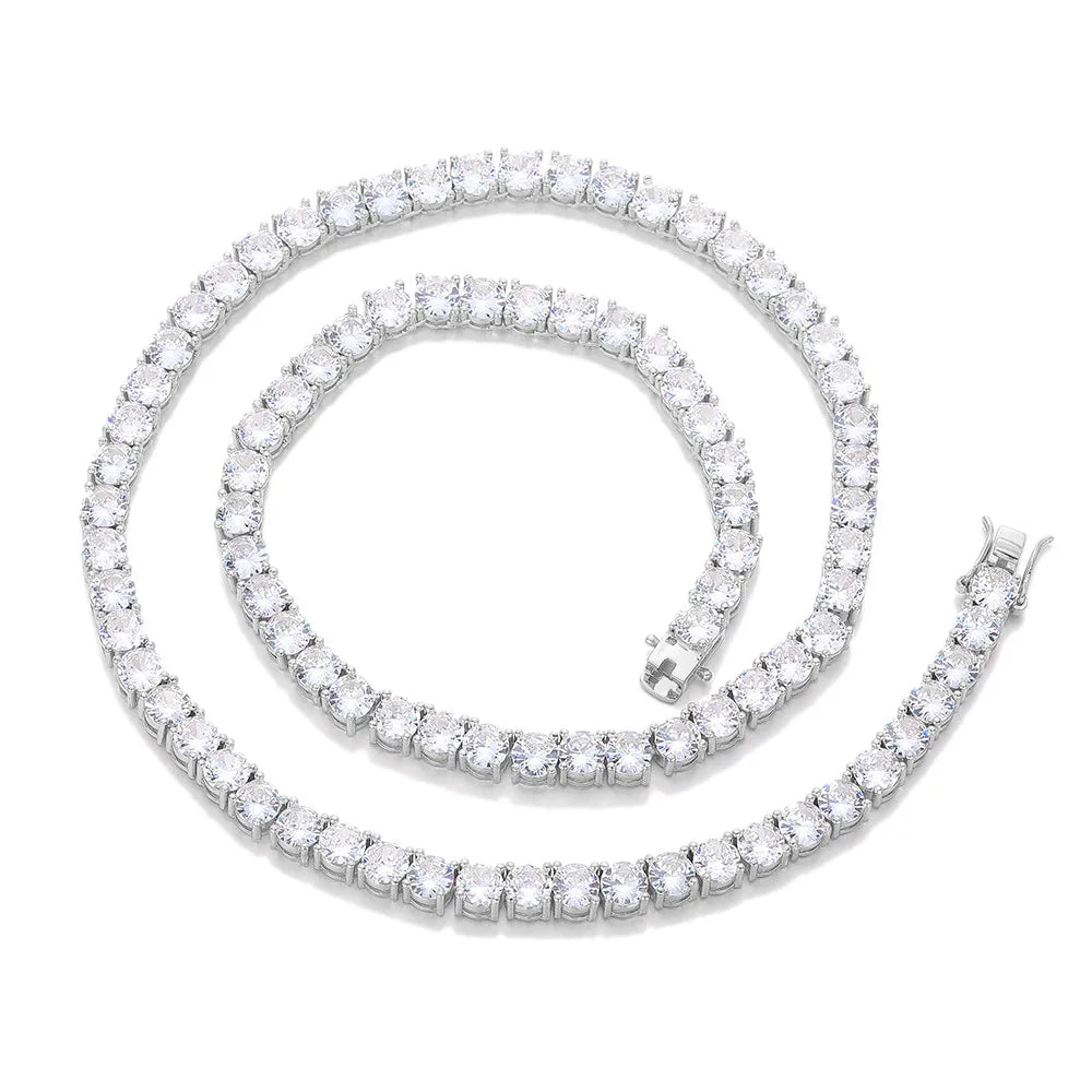 D VVS1 Moissanite 100% 925 Sterling Silver Tennis Necklace with GRA Certificate for Man Women Sparkling Wedding Jewelry Gifts