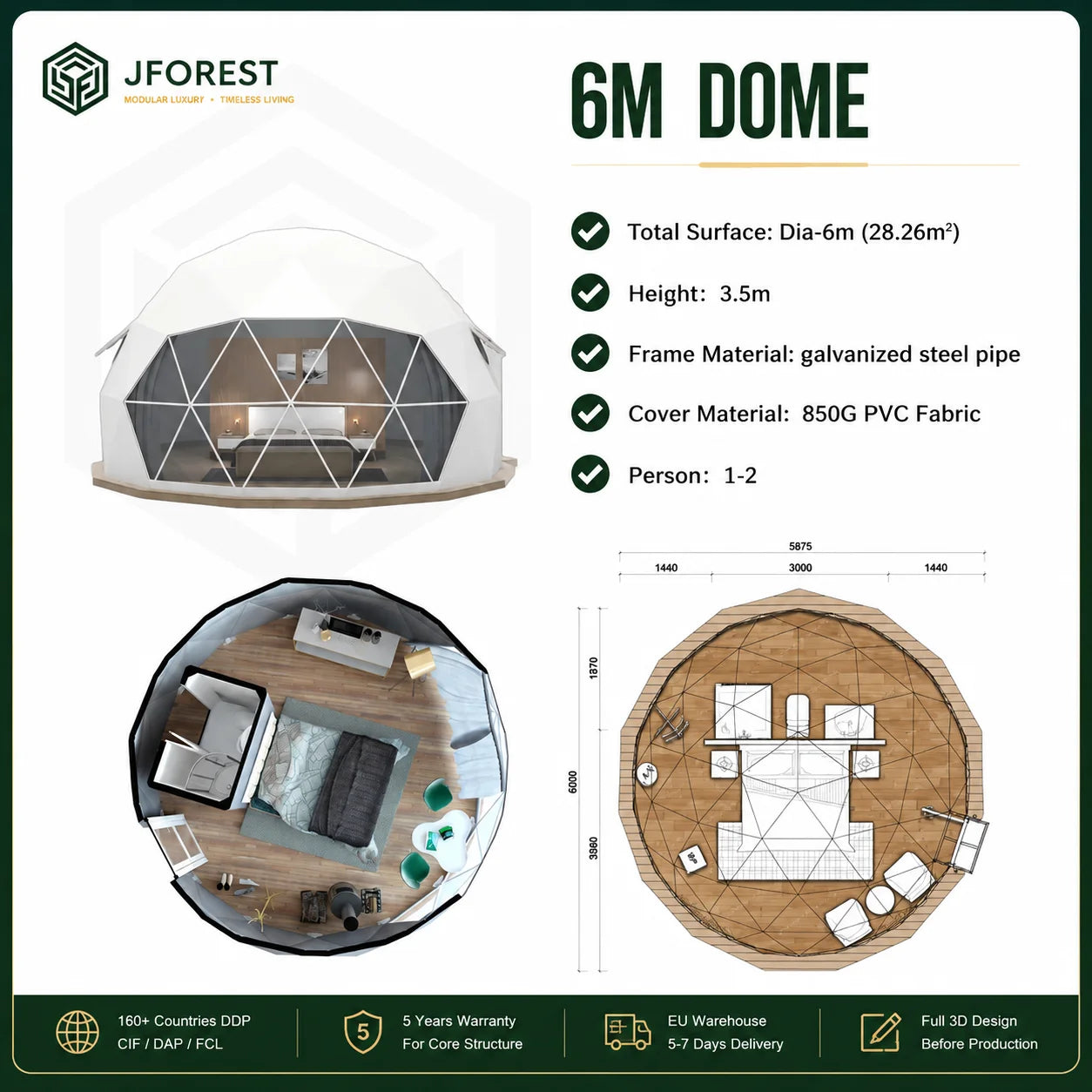 Luxury Glamping Dome For Eco Resort Farm Stay And Airbnb Outdoor Hotel Geodesic Tent With Custom Interior Solution Premium
