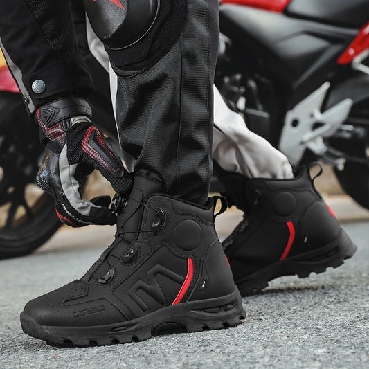 Motorcycle Riding Men Boots Waterproof Motocross Cycling Shoes Off-Road Motorbike Racing Anti-drop Breathable Equipment Soft