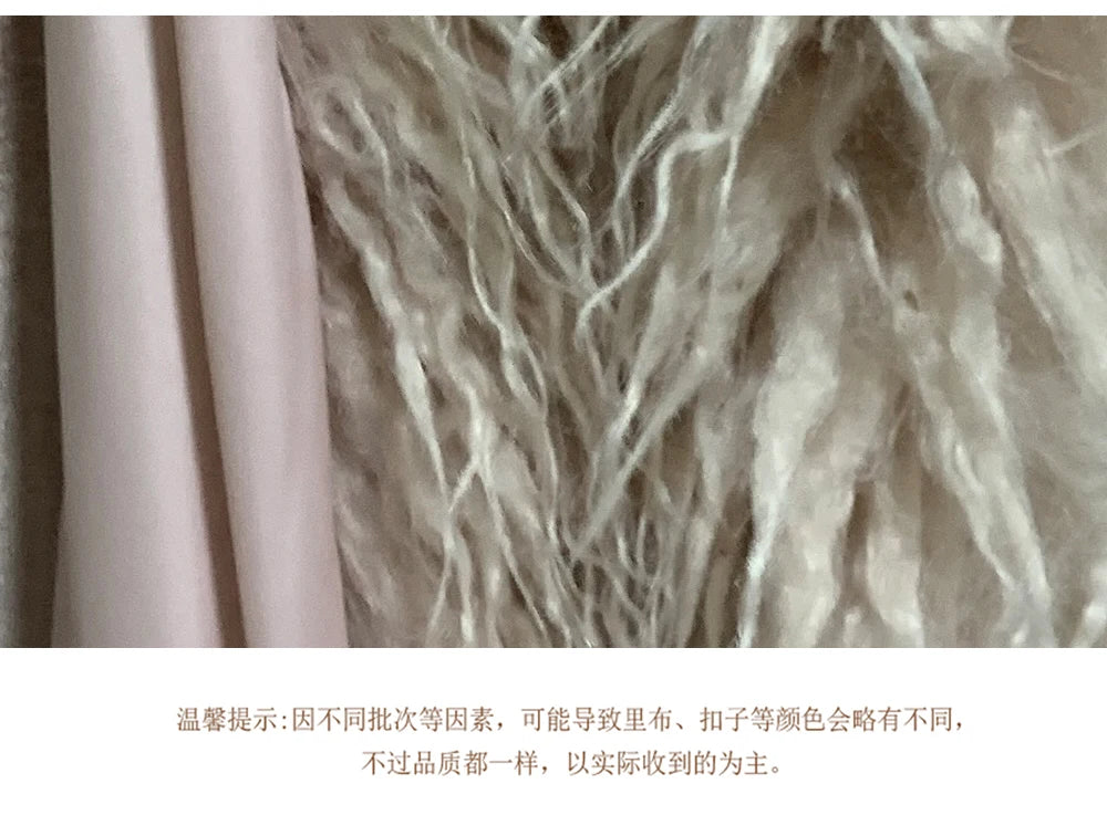Lautaro Autumn Winter Long Oversized White Thick Warm Hairy Shaggy Fuzzy Faux Mongolian Fur Coat Women Pink Fluffy Overcoat