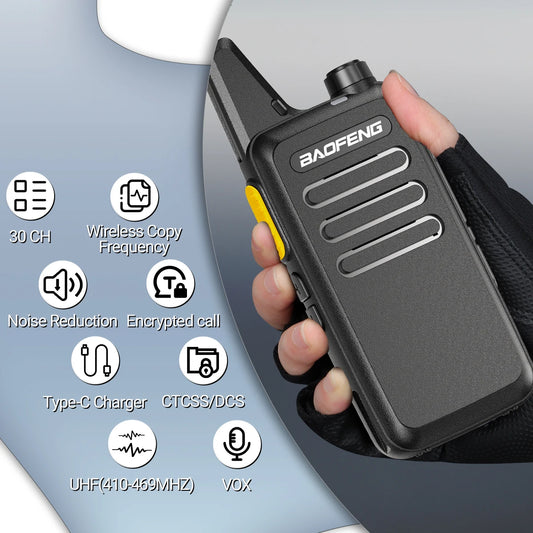 2/4PCS Mini Walkie Talkie Baofeng BF-T20D Portable Two Way Radio Charging USB VOX For BF-C9 BF-888S for Station Hotel Hunting