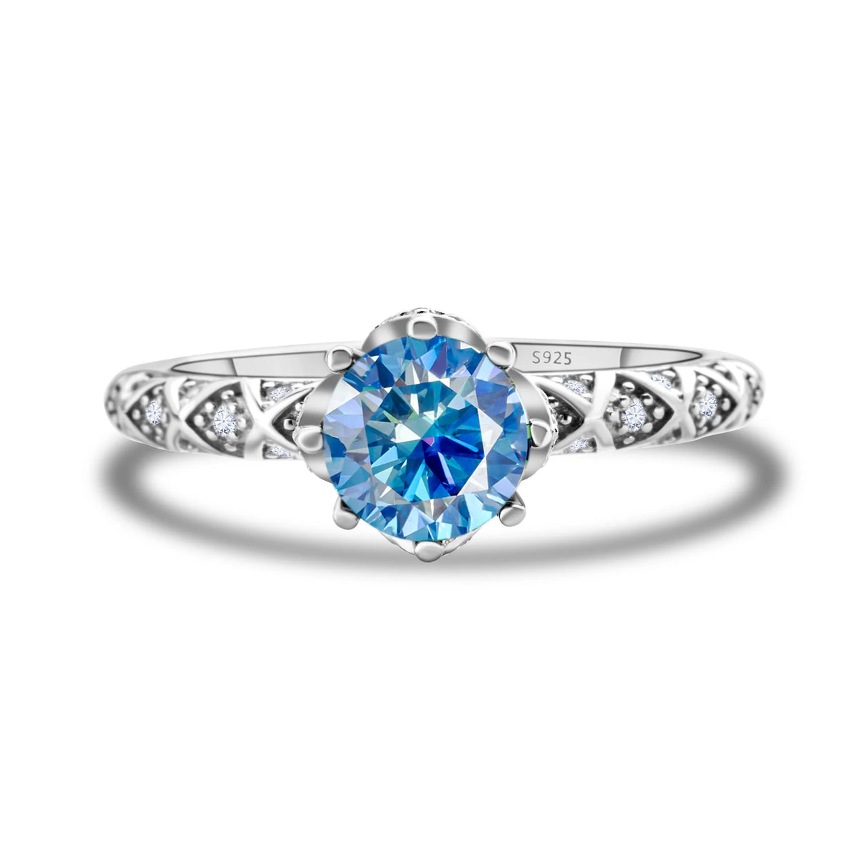 1-3ct Moissanite Wedding Rings Women 925 Sterling Silver Plated 18K White Gold Ring Engagement Promise Band Fine Jewelry Gift
