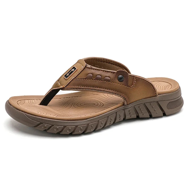 Flip Flops Summer Men's Outdoor Thick Soled Beach Shoes Breathable Cool Non Slip Comfort Sandals Male Casual Hiking Sandals