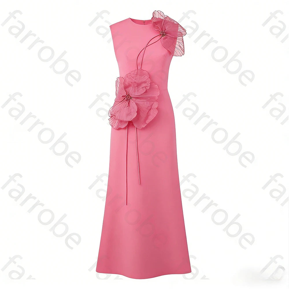 Customized Black Exquisite Evening Dress Flower Beading Ruched A-line Sleeveless Bespoke Occasion Gown Midi Dresses Party Gowns