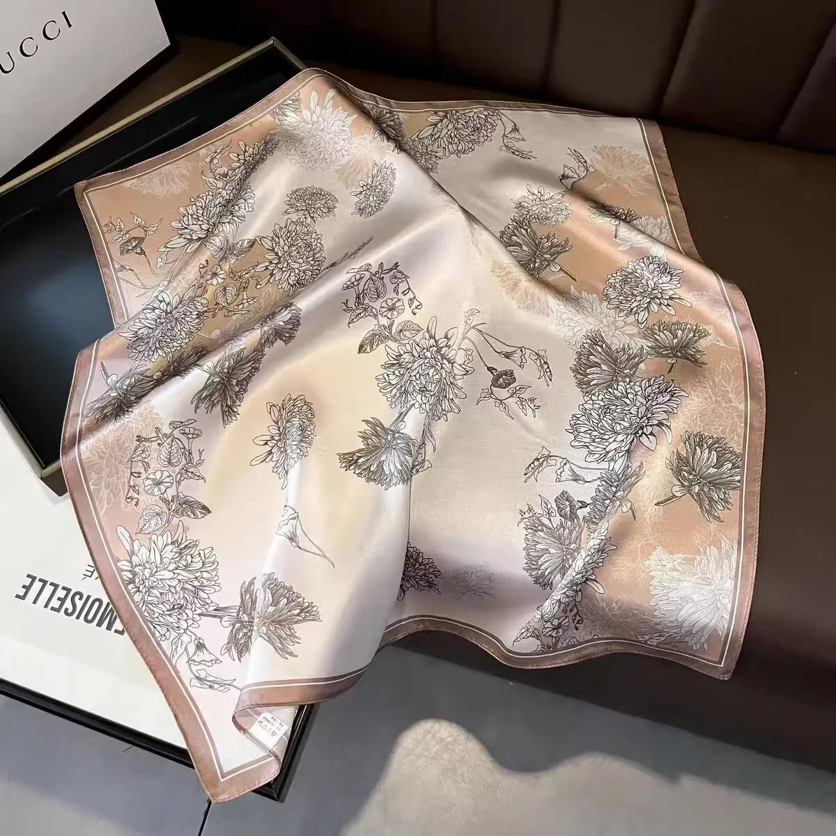 Women's Silk Scarf Bandana Luxury Square Scarf, 70CM Size, Fashion Scarf, Headscarf, Shawl, Headband, Ribbon