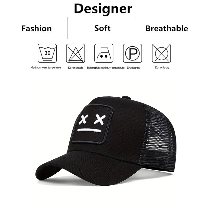 Unisex XX Embroidery Baseball Net Caps Spring Summer Outdoor Sunscreen Hat Adjustable Casual Trucker Hats