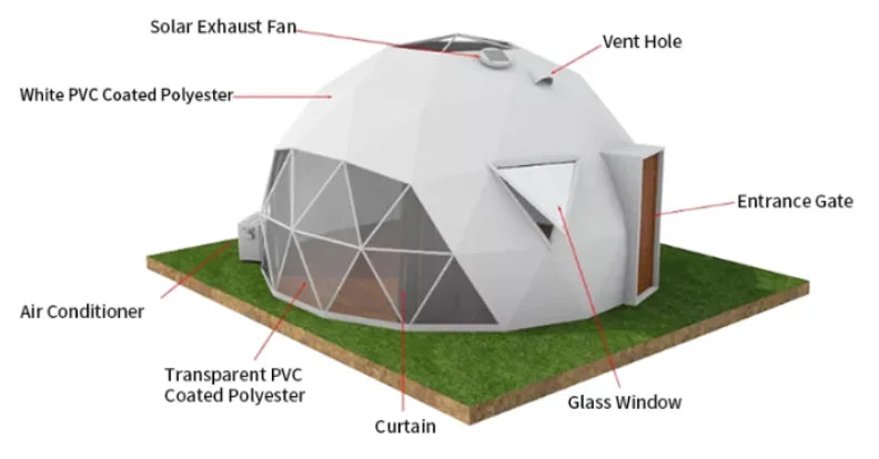 Custom 2026 Luxury Waterproof Glamping Igloo Glass Geodesic Dome Tent For Resort