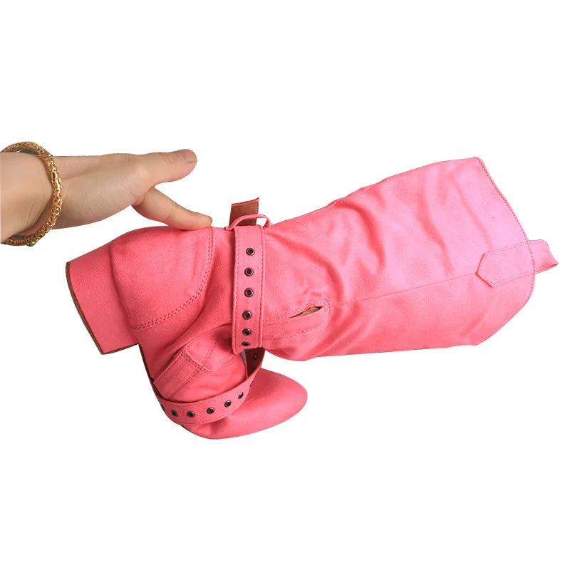 Customized Heel Practice Boots Half Boots Line Dance Boots Soft Suede Bottom Ballroom Party Dance Shoes Black Boots Dancing