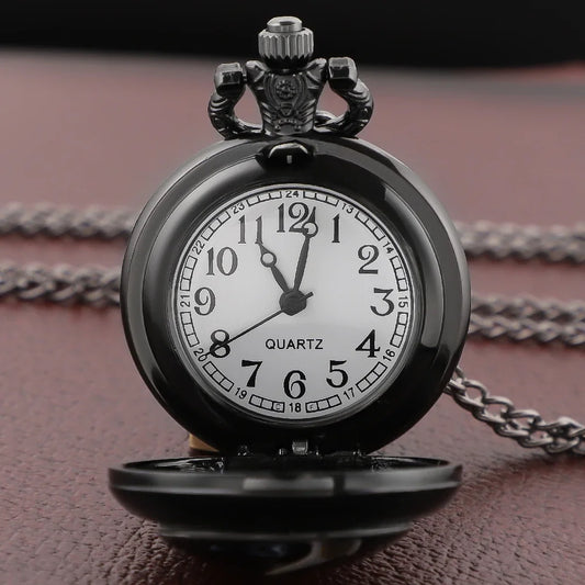 Child's Play Design Glass Dome Quartz Pocket Watch with Chain Fashion Accessory Arabic Necklace Pendant clock Men Women Gifts
