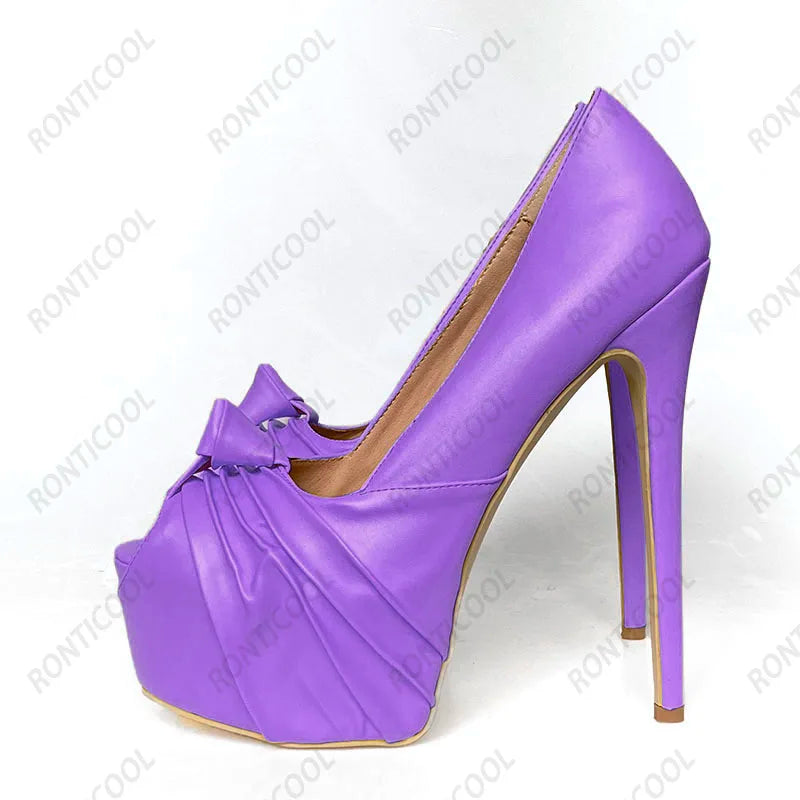 Ronticool New Fashion Women Platform Pumps Stiletto Heels Peep Toe Gorgeous Gold Party Shoes US Plus Size 5-20