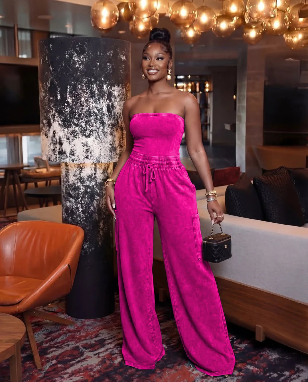 Jumpsuits Women One Piece Sleeveless Strapless Overalls Long Pants Elastic Waist Rompers Y2k Streetwear Jumpsuit Work 2026