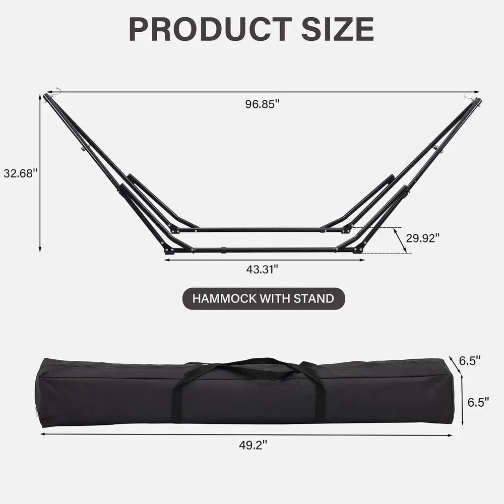 Portable Outdoor Hammock Swing Chair with Heavy Duty Stand, 480 lbs Capacity, Multifunctional, Gray