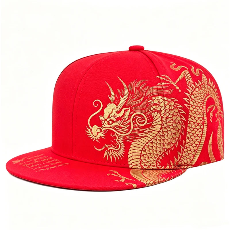 2025 Creative Personalized New Baseball Hat Dragon Printing Skateboard Hat Street Decoration Hip Hop Hat Sunshade Flat Edge Hat