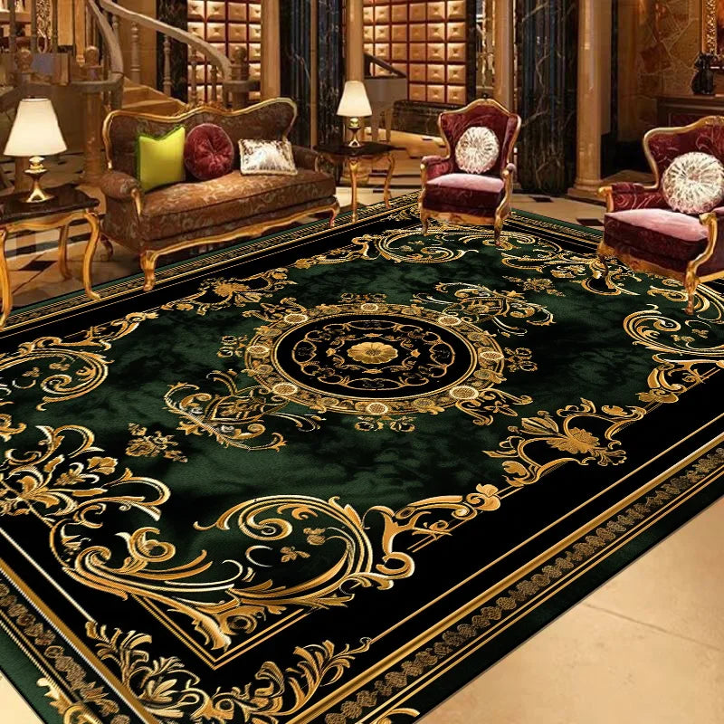 European Large Size Carpet Living Room Decoration Luxury Floor Mats Non-slip Bedroom Rugs Washable Lounge Computer Chair Mat