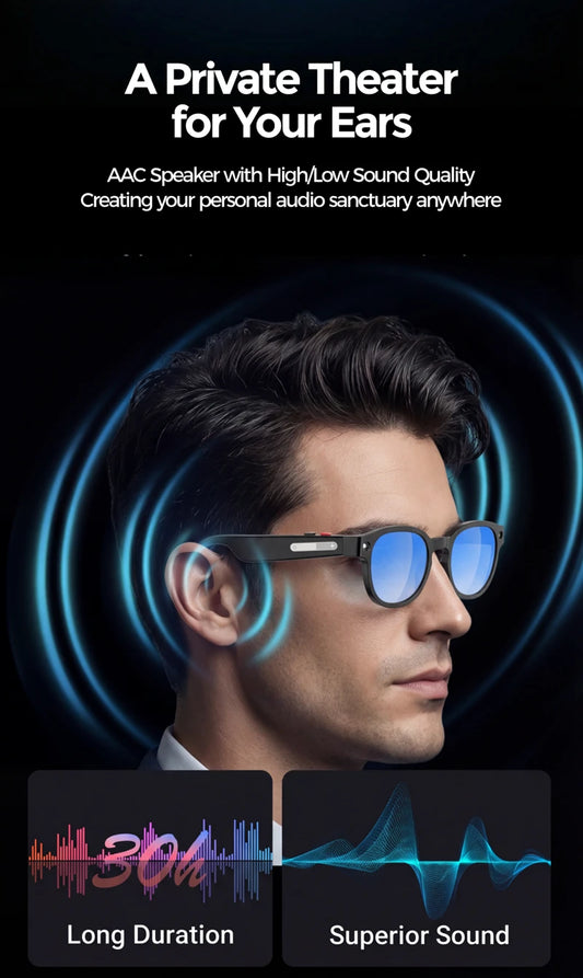 2026 4K HD Color Changing AI Smart Glasses Chat GPT 100MP Camera Bluetooth Call Voice Assistant Control Smart Glasses 2026 New