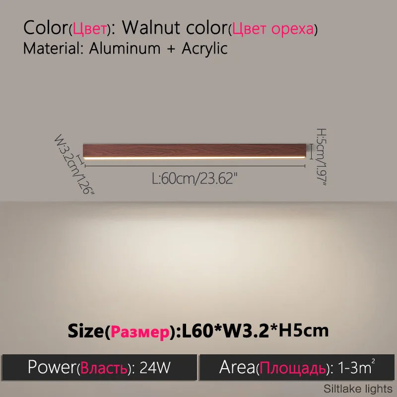 Modern Long Strip Ceiling Light Surface Mounted Minimalist Aisle Lamp Living Room Bedroom Kitchen Home Office LED Lighting