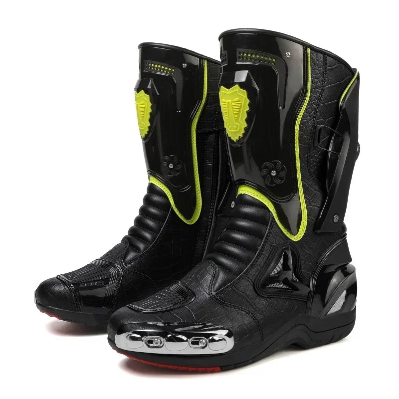 JG-Wolf Waterproof Motocross Boots Adventure Touring Steel Toe Off-Road Boots CE Certified Dirt Bike Motorcycle Racing Boots Men