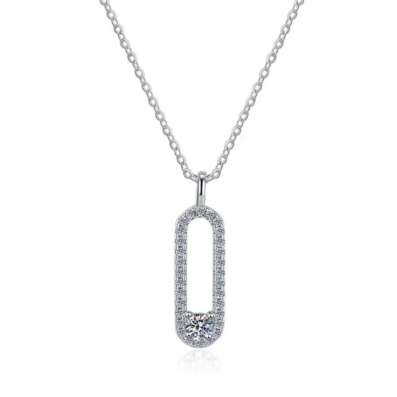 3MM 18K White Gold Plate Full Moissanite Necklace for Women Sparkling 925 Sterling Silver Pendant Birthday Gift Wholesale