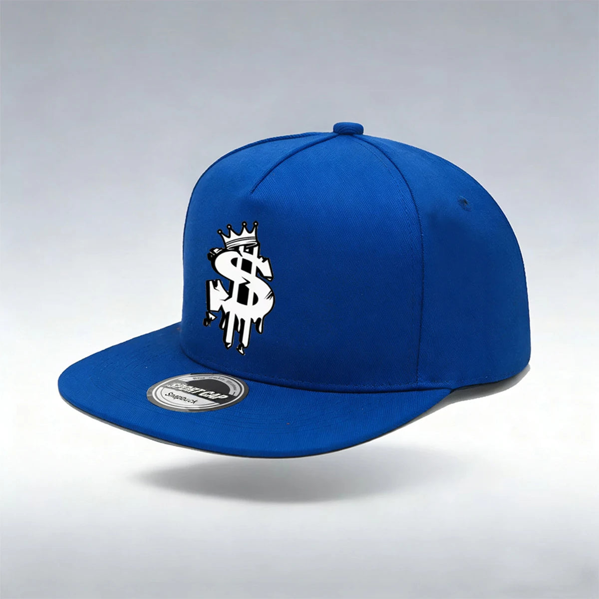 1/2PC Men's Hip Hop Snapback Cap, Graffiti Dollar Crown Print Flat Bill Baseball Hat, Adjustable