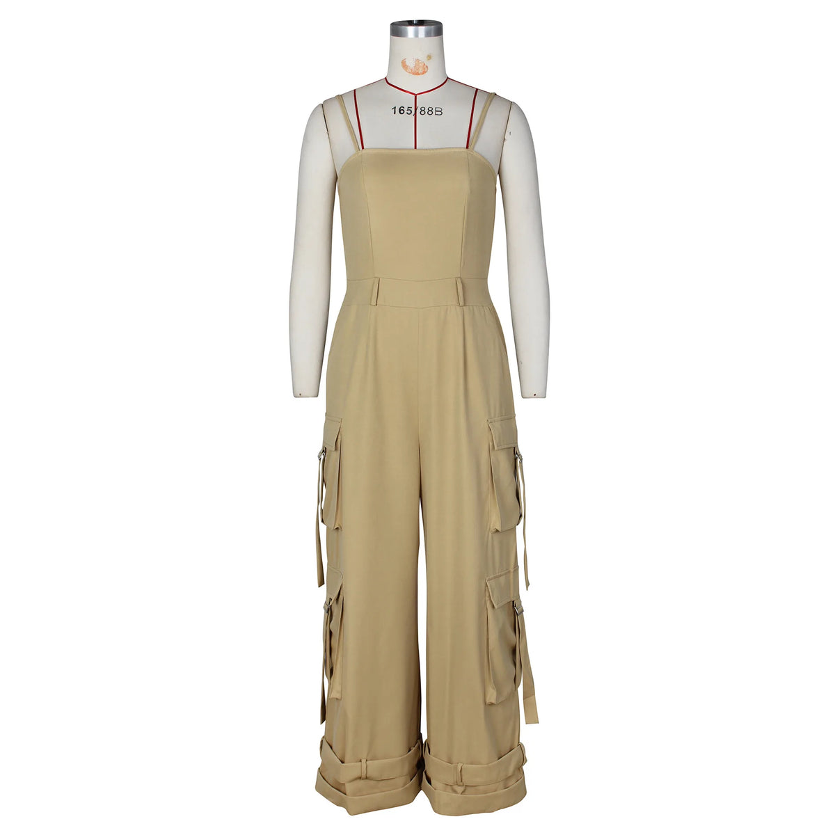 Jumpsuits Women One Piece Cargo Pant Wide Leg Long Pants Loose Casual Sling Sleeveless Overalls Y2k Strapless Solid Rompers