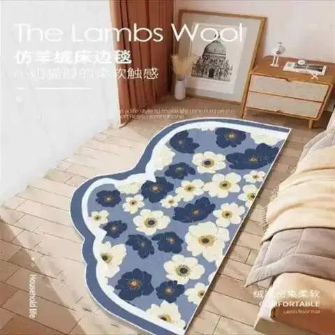 Fresh Style Green Carpet Green Moss Thicken Plush Rugs for Bedroom Bedside Irregular Non-slip Dirty Resistant Carpet Home Decor