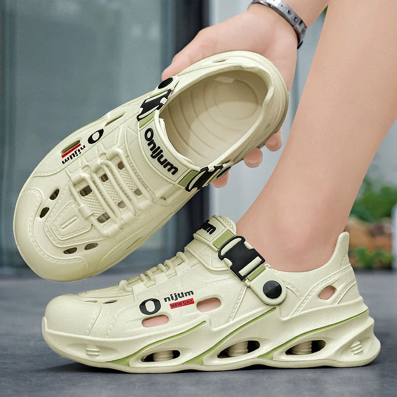 Men's Outdoor Sandals Sport Slippers Beach Slides Breathable Clogs Men Casual Garden Shoes Non-slip Hiking Men Outdoor Sandals