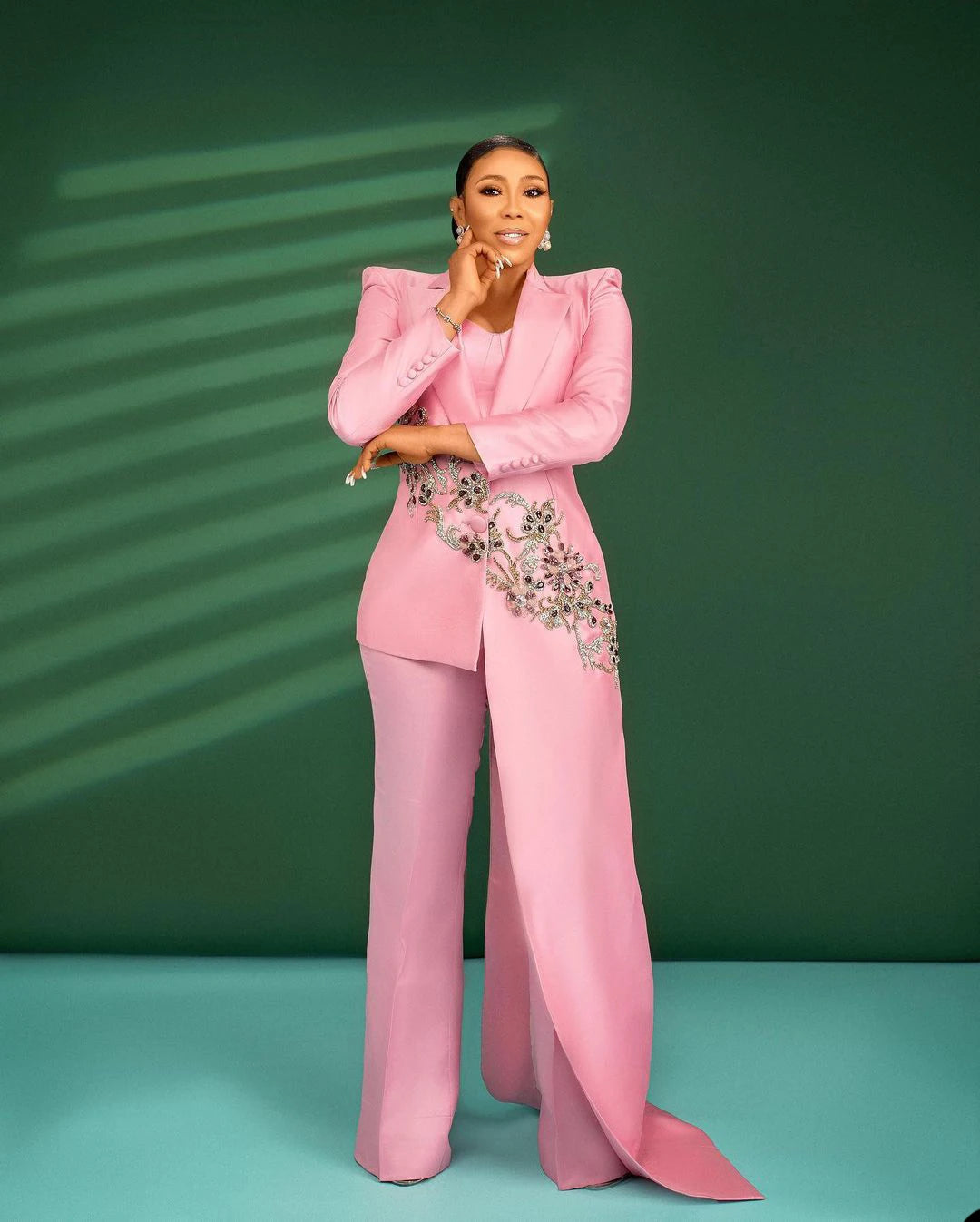 Customized Red Carpet Fashion Women Pants Suits 2 Pieces Slim Fit Crystal Beads Prom Evening Party Wear