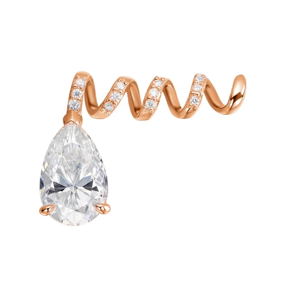 3CT 5CT Waterdrop Shape Full Moissanite Necklace for Women Pear Cut Lab Diamond Surround Pendant S925 Silver Neck Chain Jewelry