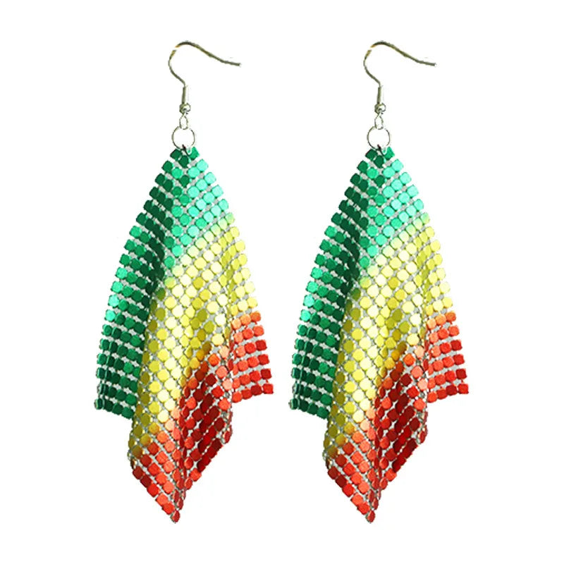 New June Festival Black Liberation Day Earrings African Exaggerate Earrings with Multi Material Festival Atmosphere Earring Gift