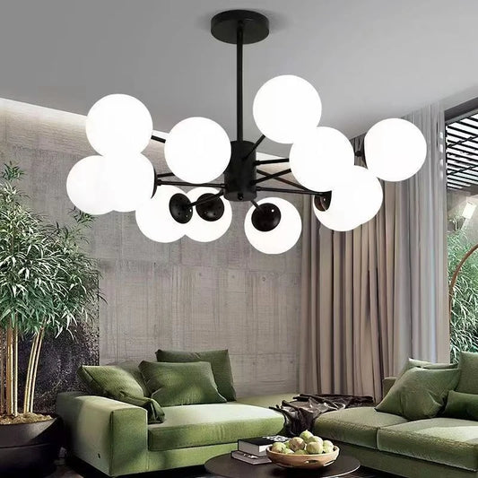 Modern Lustrous Glass Chandelier Ceiling Light Elegant Indoor Lighting for Living Room Dining Room - Luxury Room Decoration