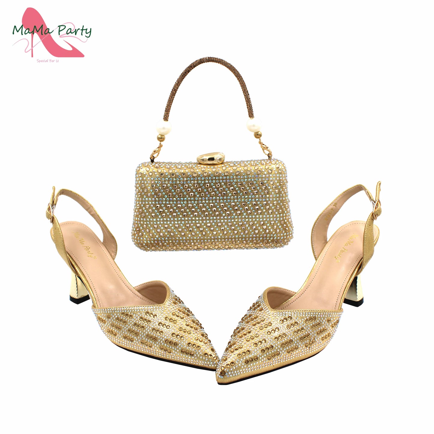 Peach Color New Arrivals Nigerian Women Shoes and Bag Set High Quality Super High Heels for Garden Party