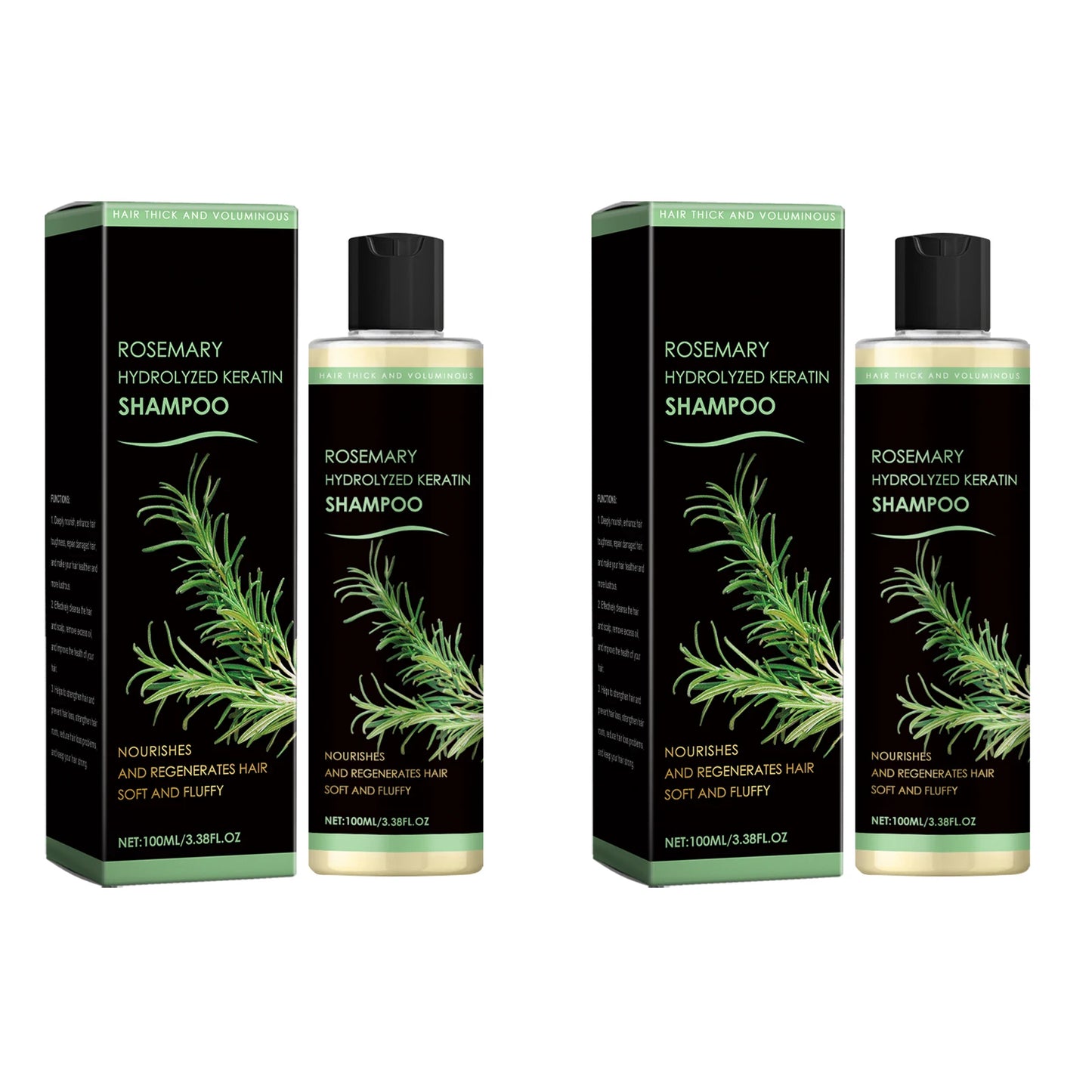 Rosemary Oil Shampoo Hair Growth Prevent Hair Loss Volumizing Hydrolyzed Keratin Nourishing Moisturizing Deep Clean Scalp Care
