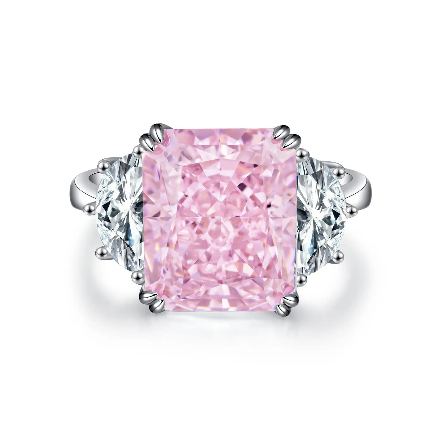 Luxury Solid Platinum PT950 Women's Green Raydean Che 9 karat Moissanite Diamond Ring Banquet