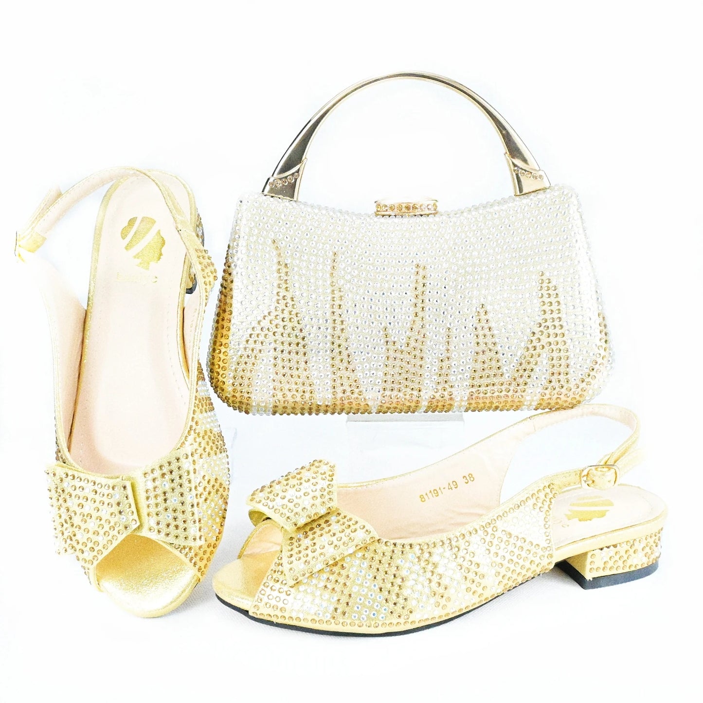Doershow nice African Shoes And Bag Matching Set With blue Hot Selling Women Italian Shoes And Bag Set For Party HAS1-10