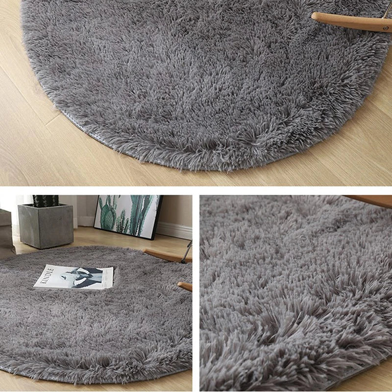 New Fluffy Wool Rug Living Room Carpets Faux Fur Round Mat Kids Room Long Plush Rugs Home Bedroom Decor Shaggy Carpet