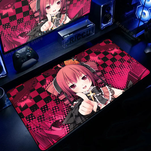 Cute Anime Girl K-Kasane Teto Mousepad Large Gaming Mouse Pad LockEdge Computer Keyboard Desk Mat PC Cabinet Tablepad XXL Mats