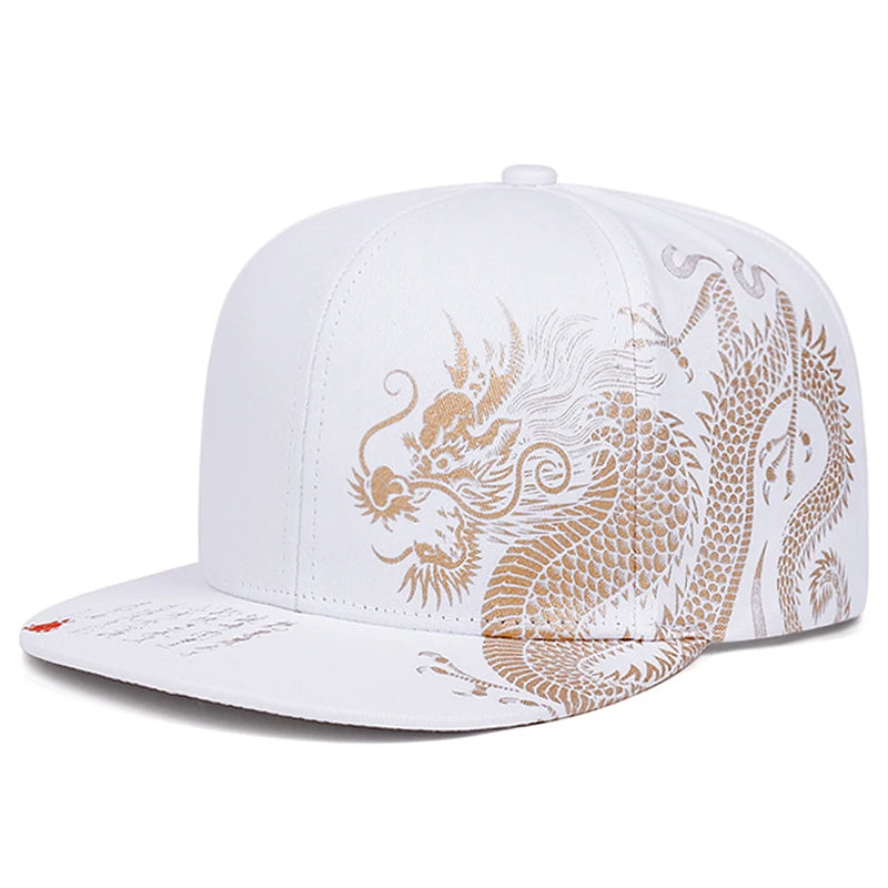 2025 Creative Personalized New Baseball Hat Dragon Printing Skateboard Hat Street Decoration Hip Hop Hat Sunshade Flat Edge Hat