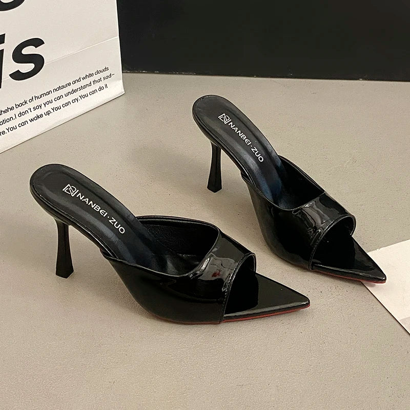 NEW Pointed Toe High Heels Sandals for Women Beautiful Korean Style Summer Shoes Rubber Sole Luxury Sensation