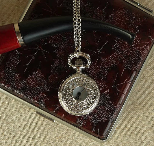 Vintage Women Quartz Pocket Watch Alloy Openable Hollow Out Flowers Lady Girl Sweater Chain Necklace Pendant Clock Gifts