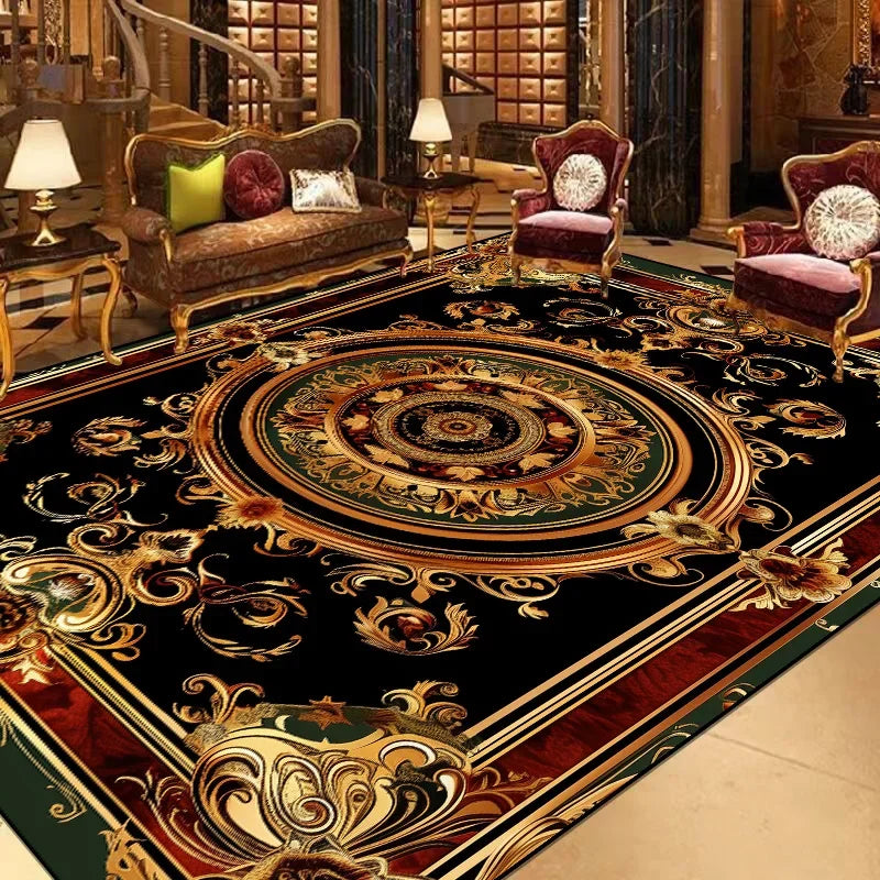 European Large Size Carpet Living Room Decoration Luxury Floor Mats Non-slip Bedroom Rugs Washable Lounge Computer Chair Mat