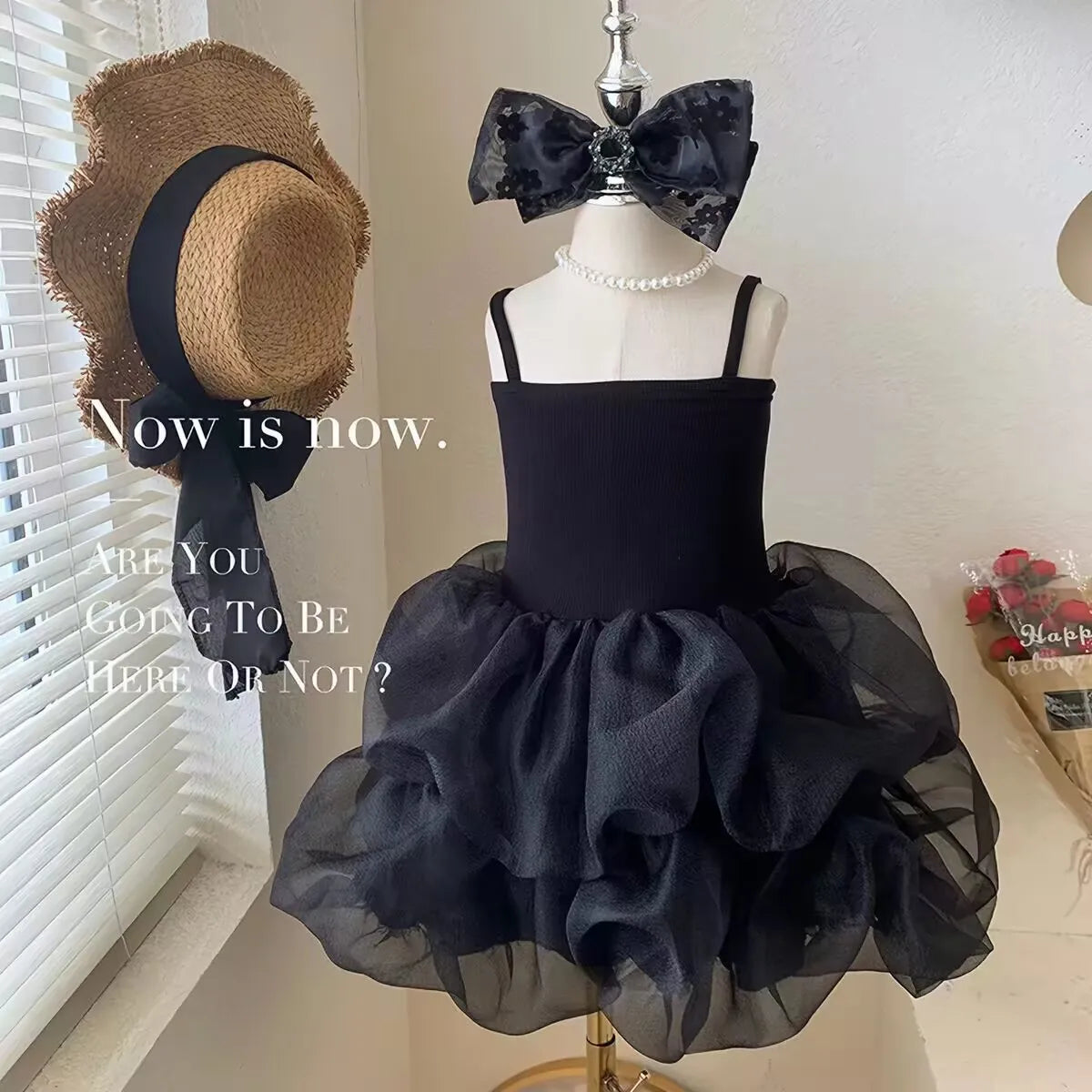 Summer Princess Dress for Girls Patchwork Mesh Skirt Strap Design Children's Clothing Korean Style Cake Skirt Short Length