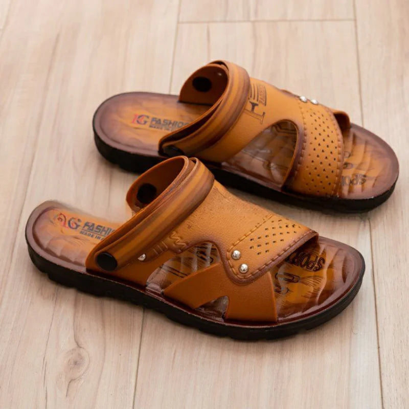 Summer New Leather Sandals Outdoor beach open toe slippers anti slip breathable dual-purpose shoes Casual comfort sandals
