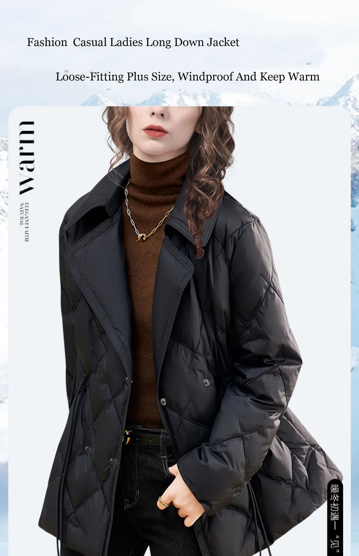Loose Plus Size Women Winter Long Down Jacket Solid Embroidered Pointed Collar White Duck Down Puffer Coat Warm Trench Jackets