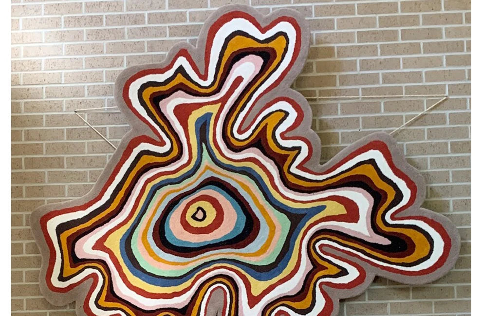 Creative Design Living Room Decoration Carpet Irregular Rainbow Rugs for Bedroom Fluffy Soft Dopamine Plush Rug Home Thick Mat